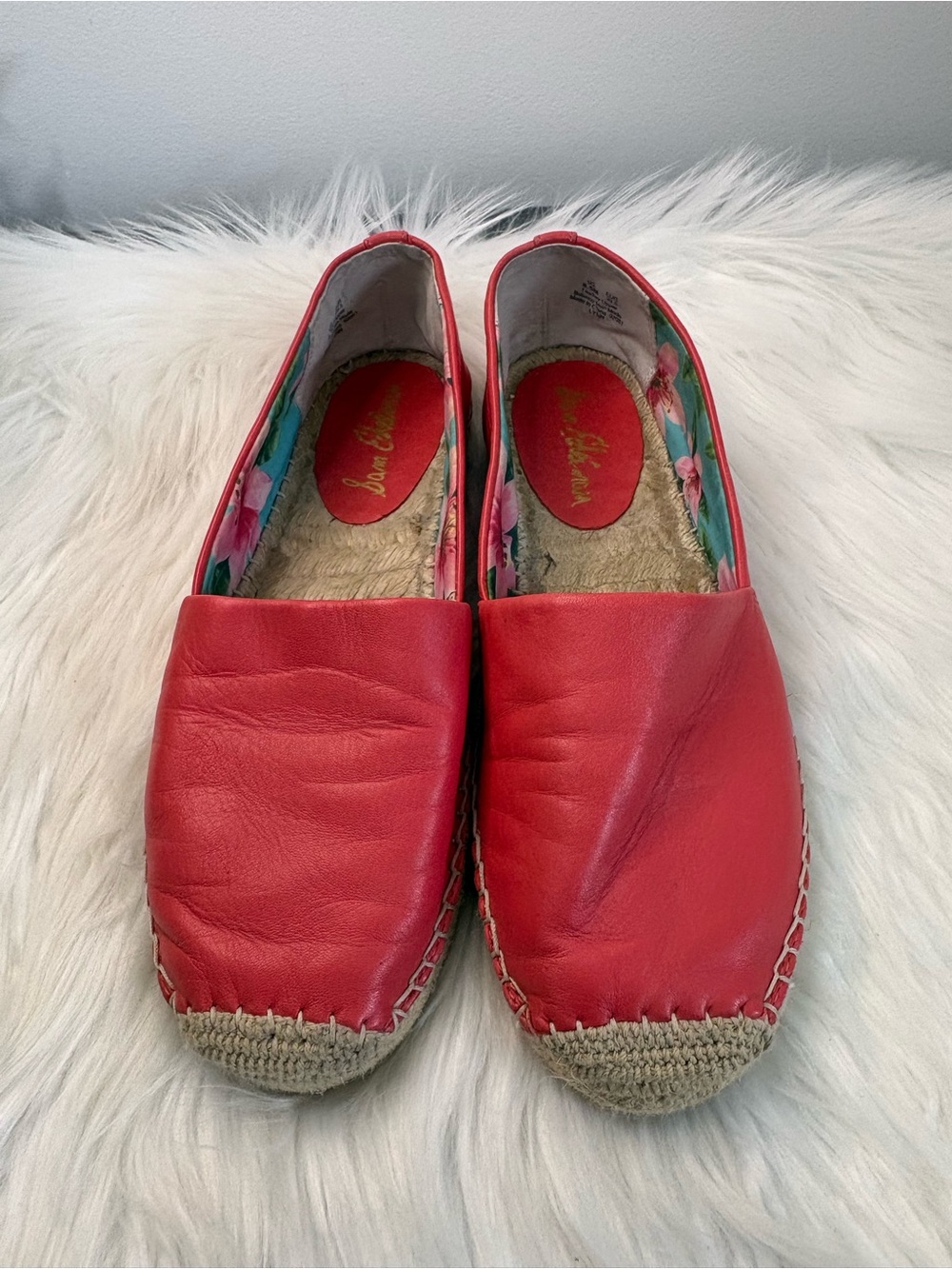 Sam Edelman Coral Leather Espadrille Flats